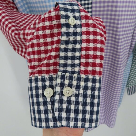 Brooks Brothers Medium Multicolor Colorblock Gingham Long Sleeve Button Shirt - Picture 6 of 14